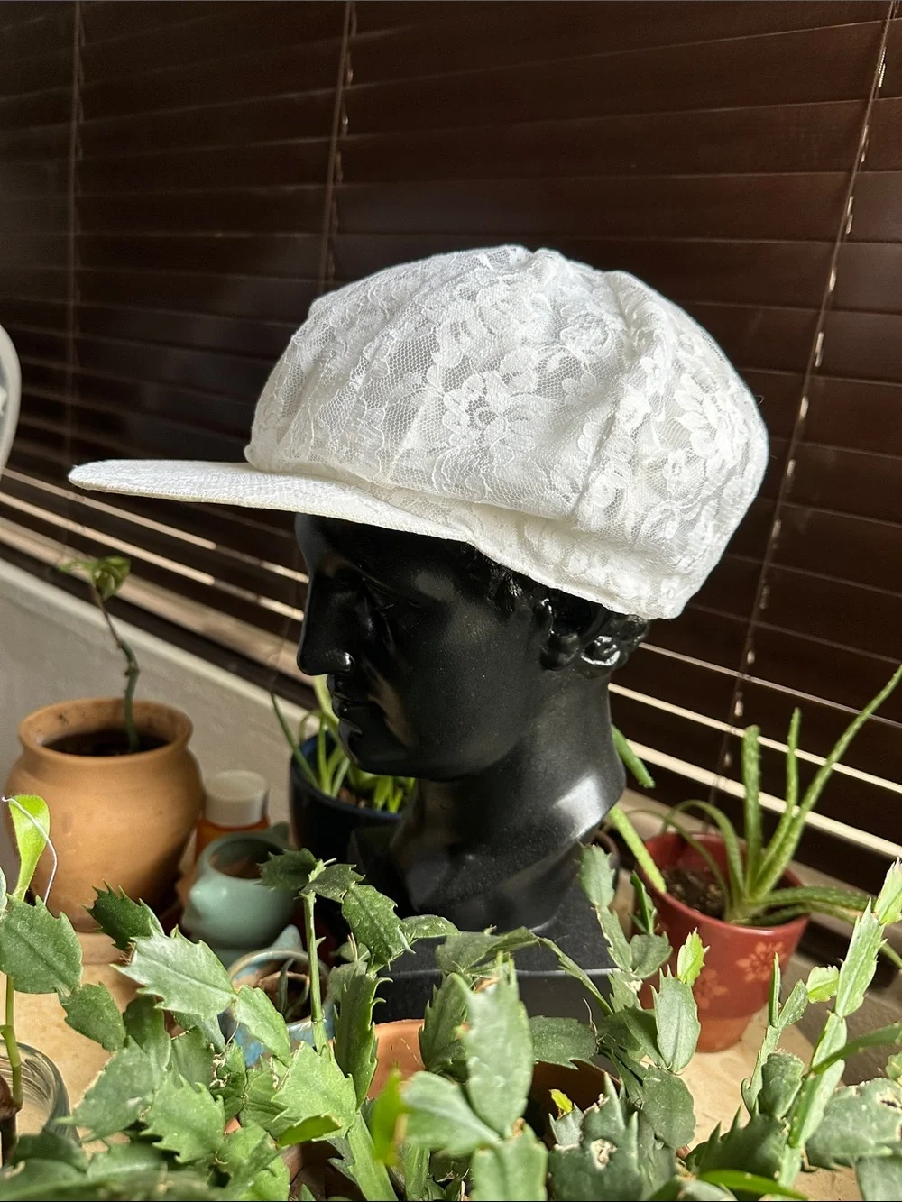 Funky White Lace Sun Hat